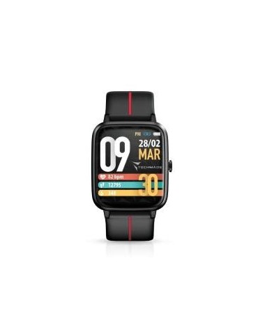 Techmade Smartwatch Move Allum. GPS 1.3" SpaceGrey+Black/Red