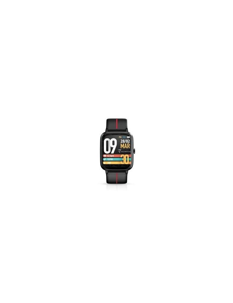 Techmade Smartwatch Move Allum. GPS 1.3" SpaceGrey+Black/Red