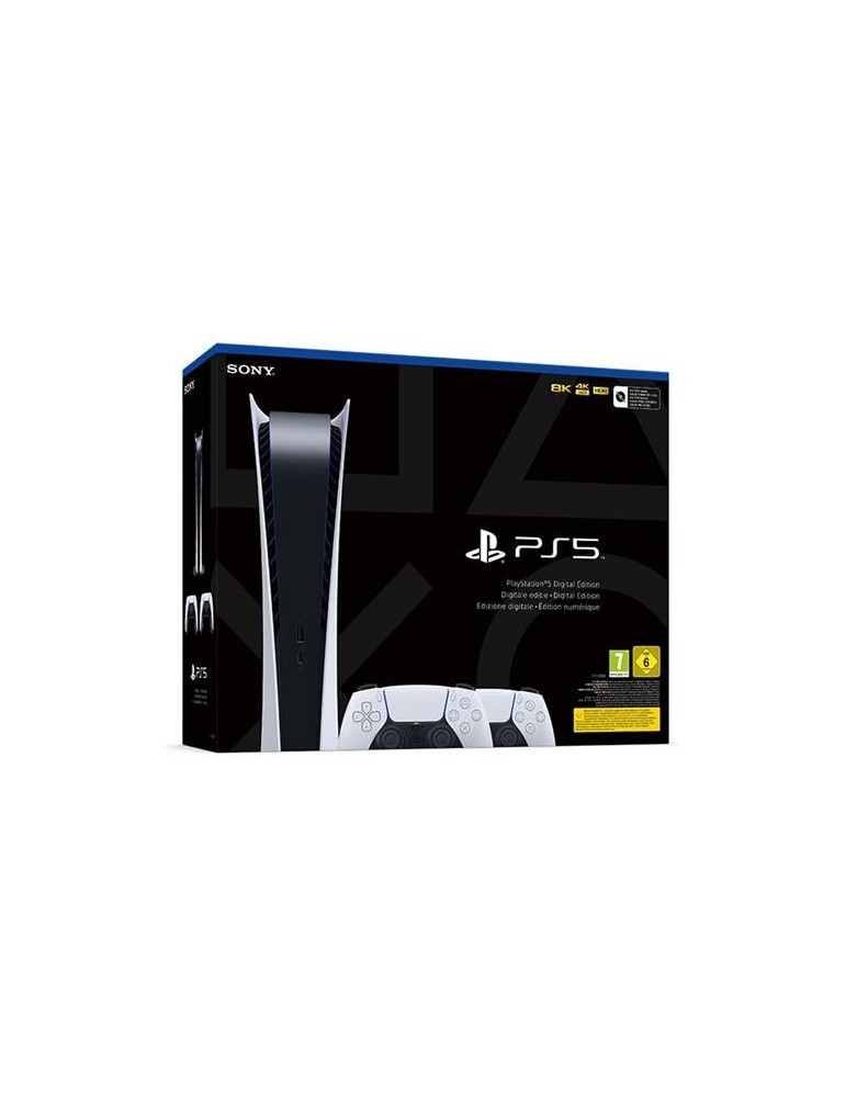 PS5 Console 825GB Digital Ed. White + 2 DualSense